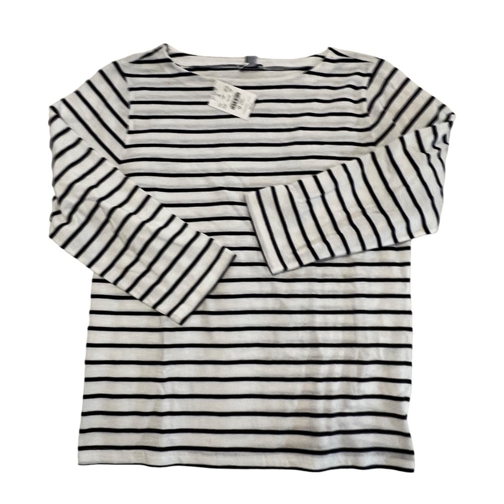 NWT J. Crew three-quarter sleeve striped cotton shirt size XS nautical beachy